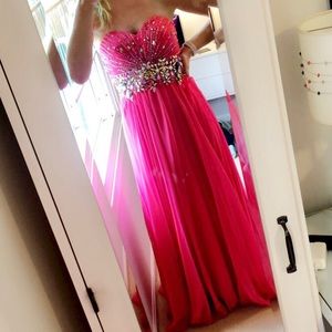 Hot pink prom dress